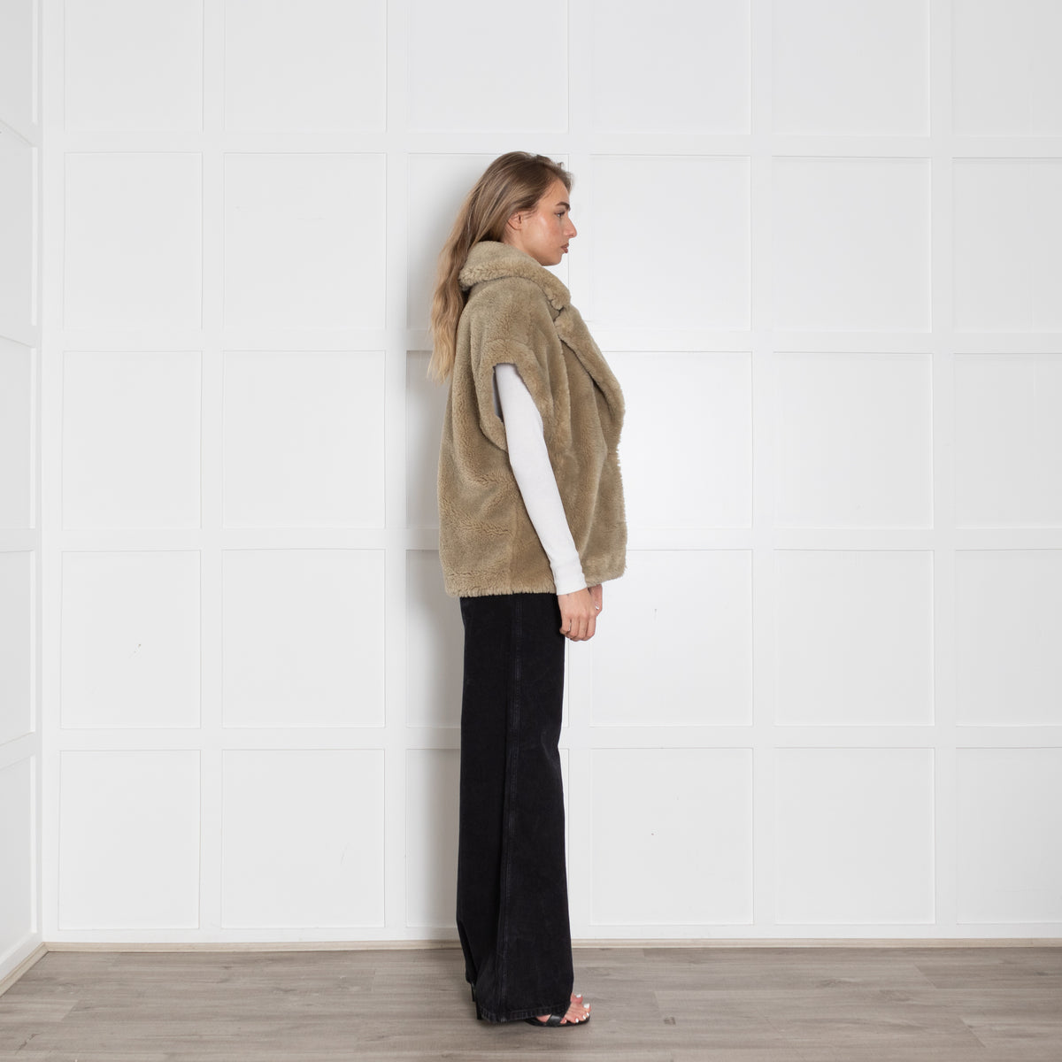 Dante 6 Cheedo Pale Green Faux Fur Gilet