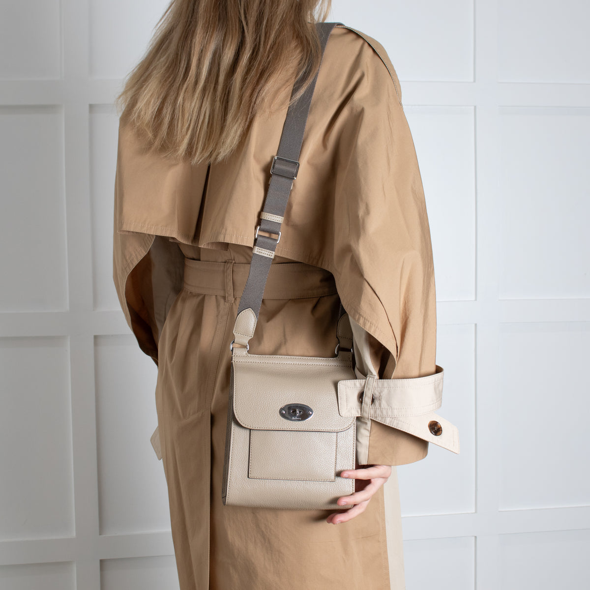 Mulberry Antony Small Taupe Crossbody Bag