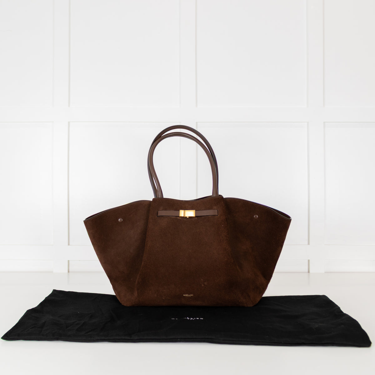 DeMellier Brown Suede New York Shoulder Tote Bag