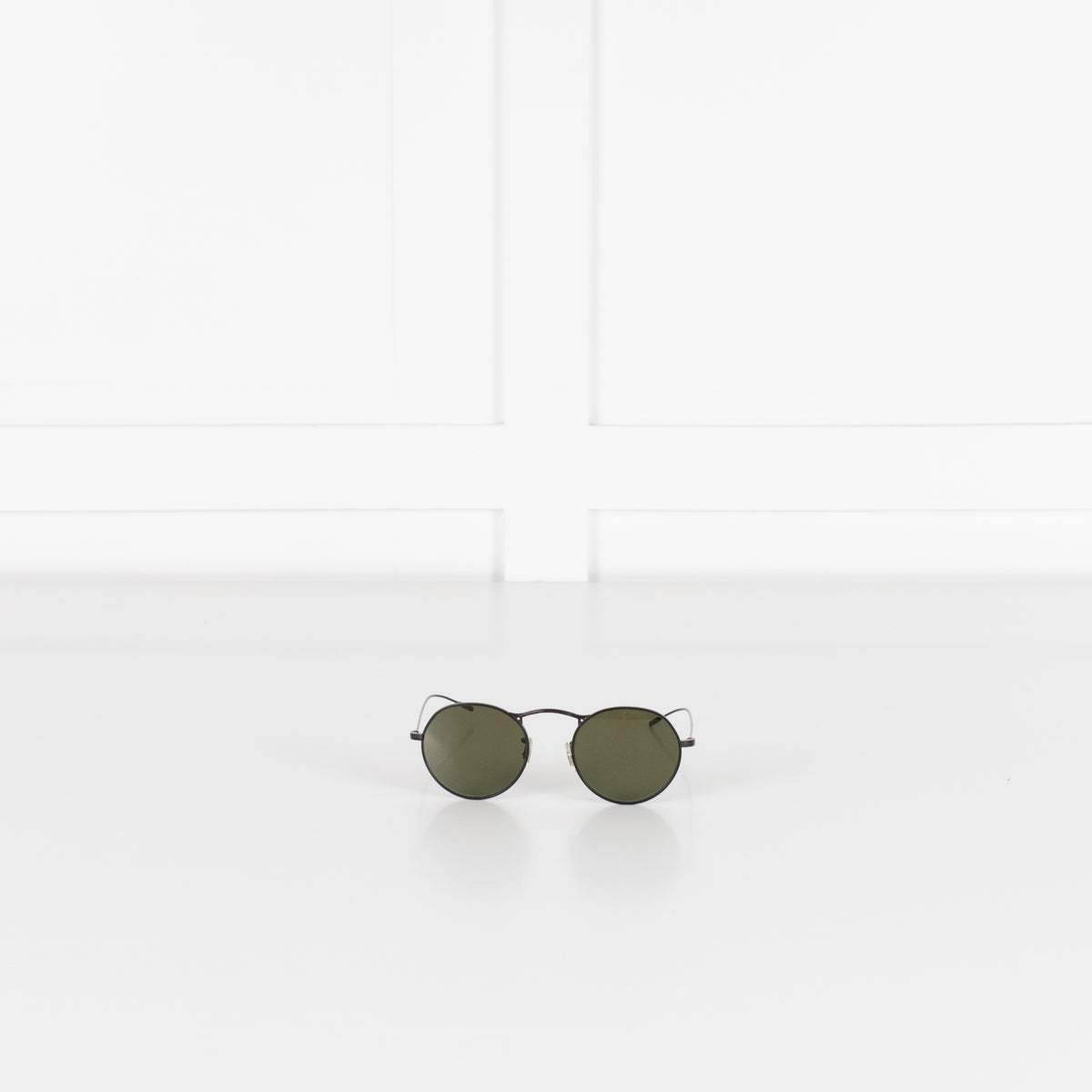 Oliver Peoples Black Small Round Coleridge Sunglasses