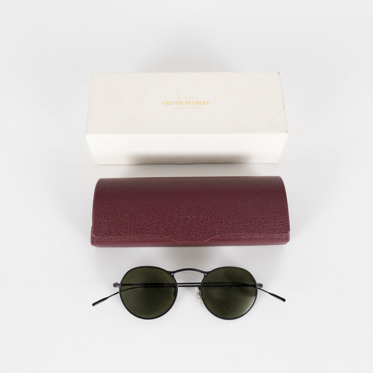 Oliver Peoples Black Small Round Coleridge Sunglasses