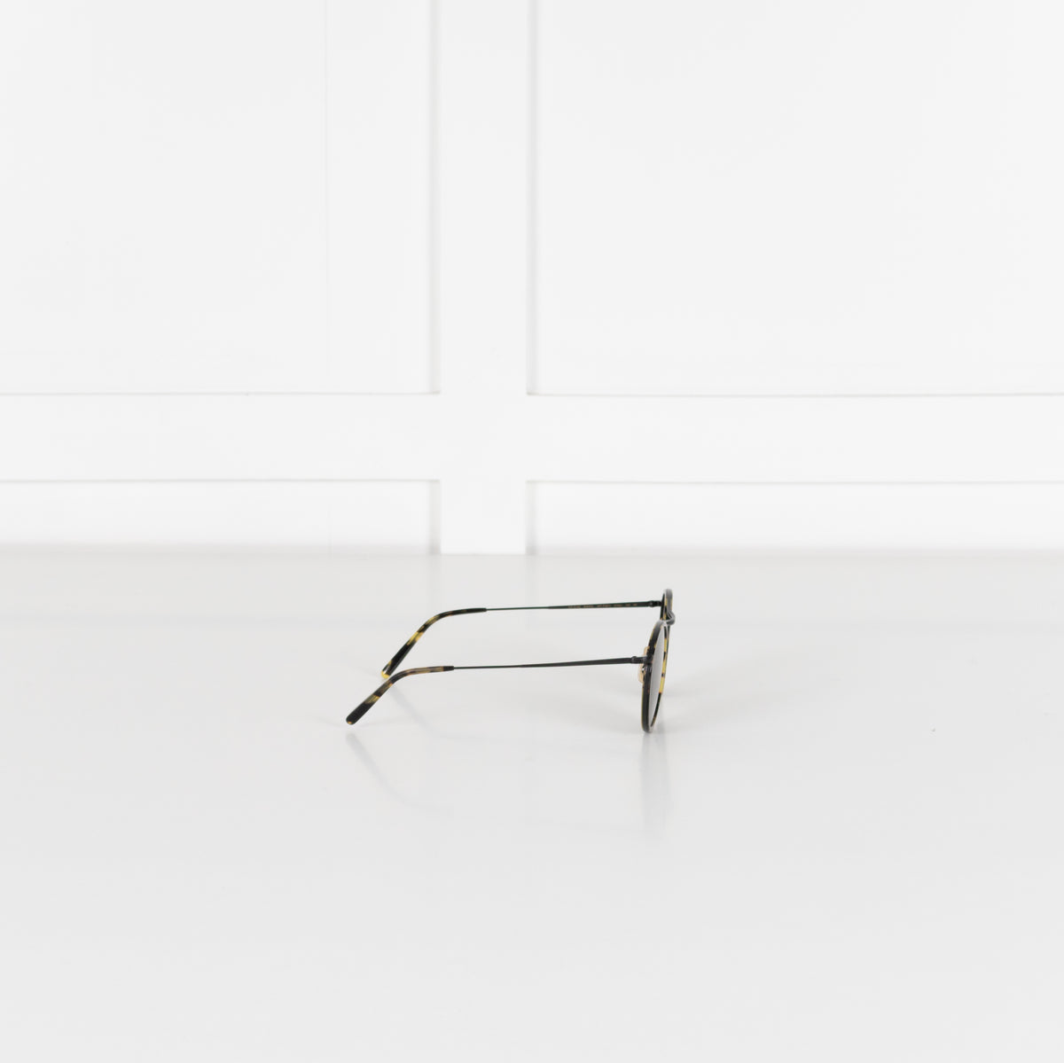 Oliver Peoples Green Tort Round Sunglasses