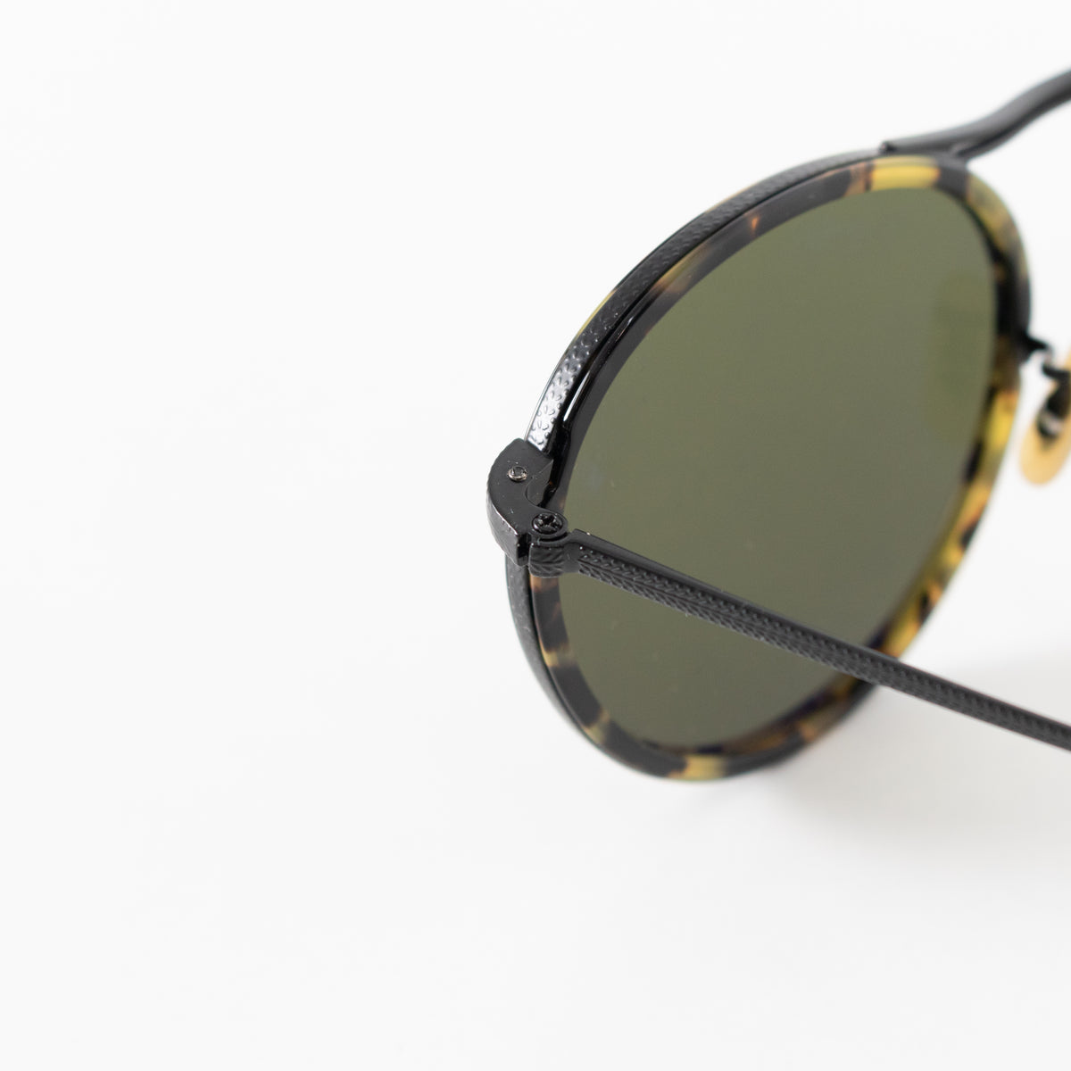 Oliver Peoples Green Tort Round Sunglasses