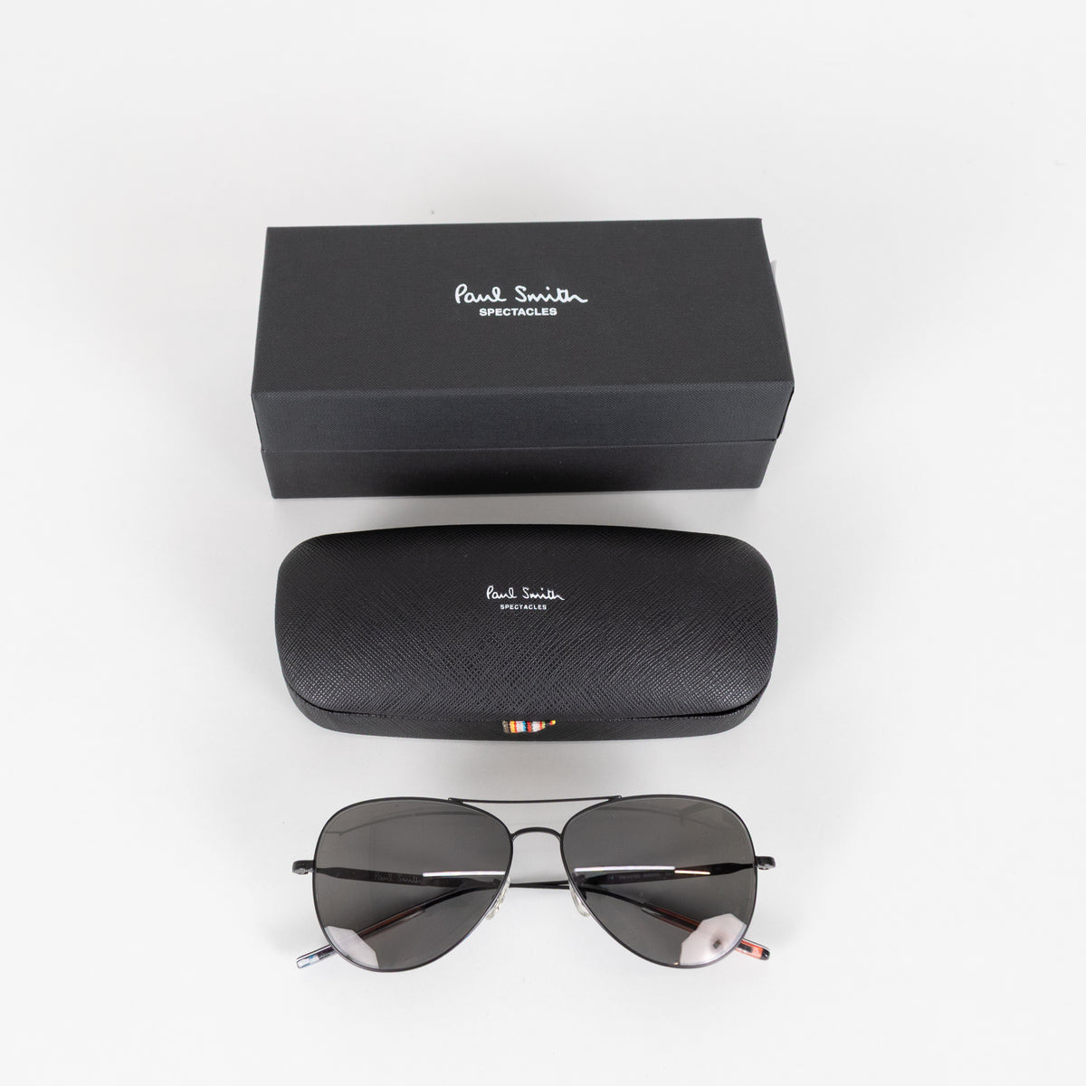 Paul Smith Davison Black Lens Striped Arm Sunglasses