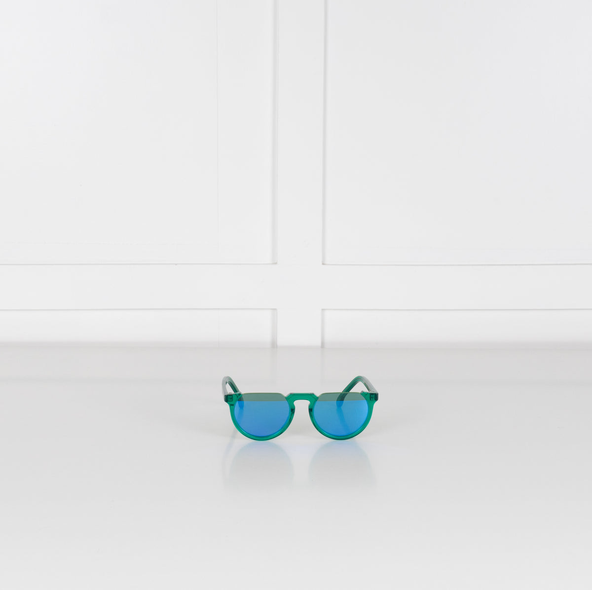 Paul Smith Brixham Green Blue Mirrored Cut off Sunglasses