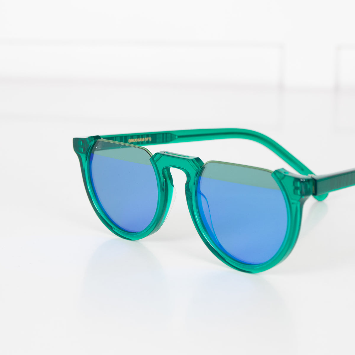 Paul Smith Brixham Green Blue Mirrored Cut off Sunglasses