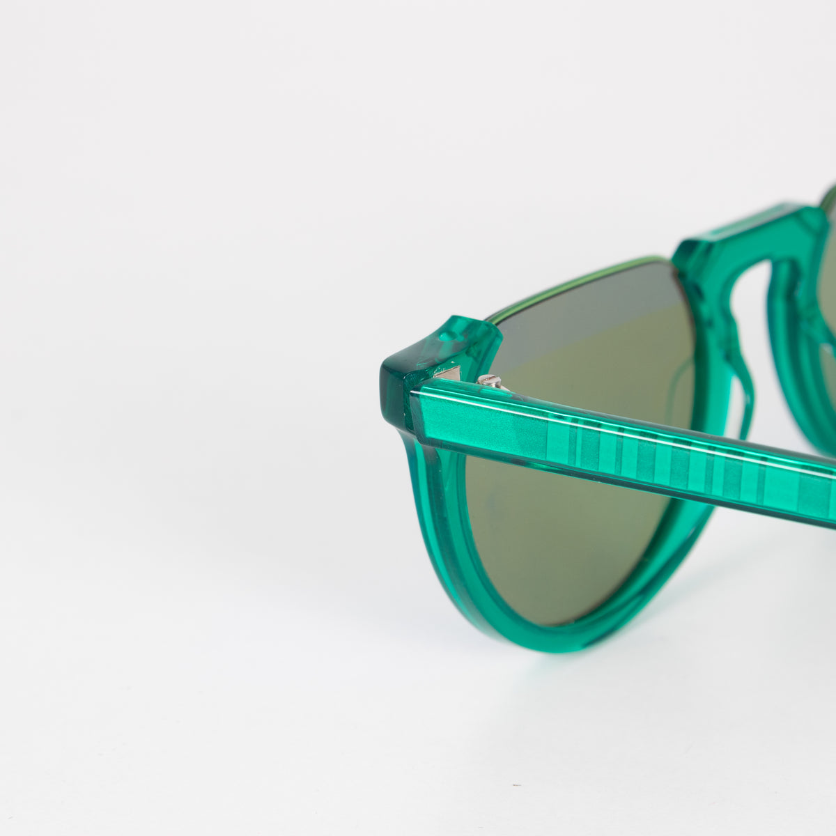 Paul Smith Brixham Green Blue Mirrored Cut off Sunglasses
