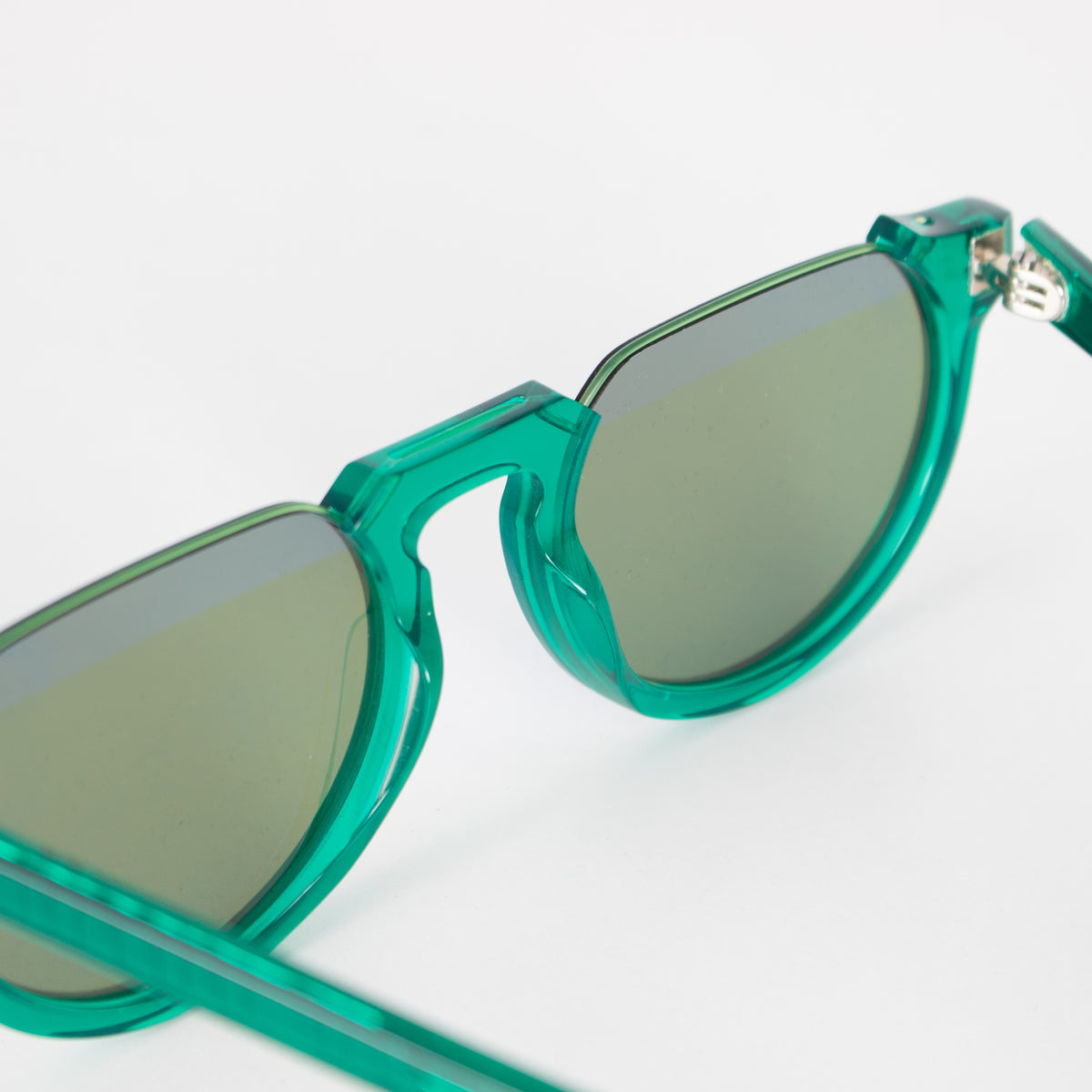 Paul Smith Brixham Green Blue Mirrored Cut off Sunglasses