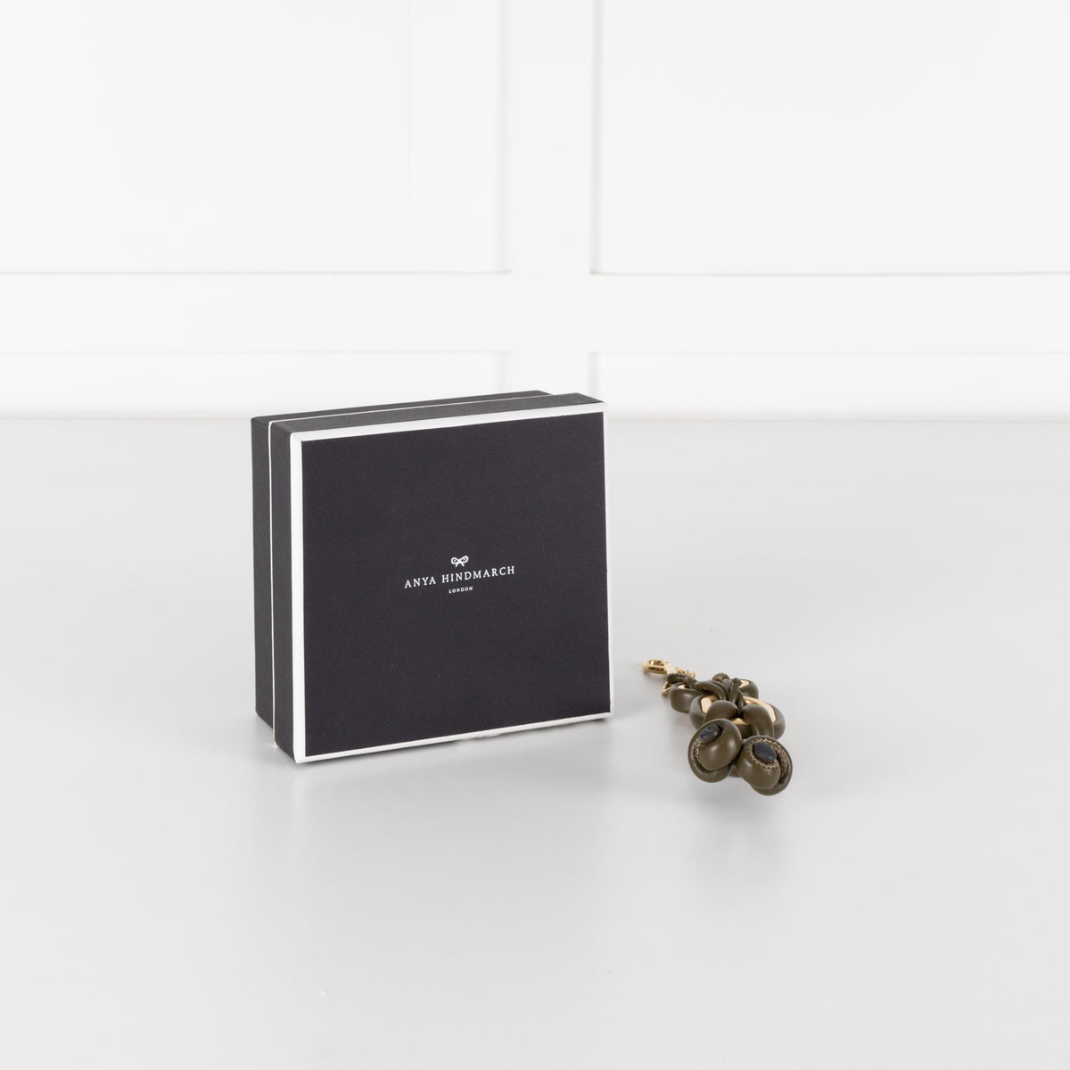 Anya Hindmarch Charm Character Bonsai Khaki Leather Keyring