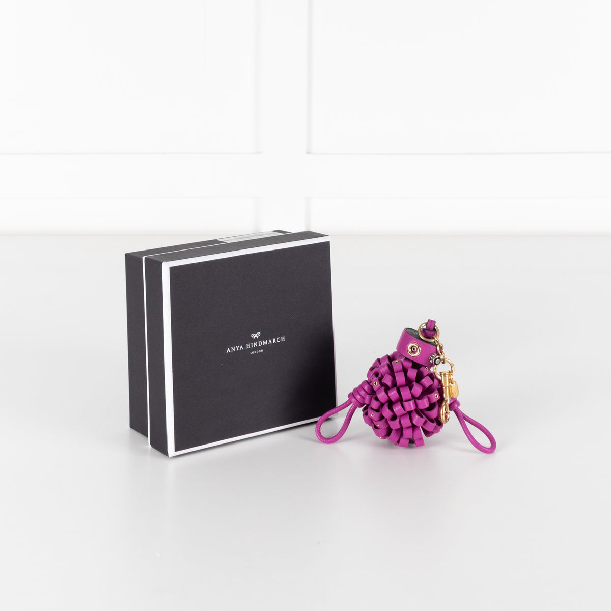 Anya Hindmarch Charm Character Purple Bramble Round Robot  Keyring