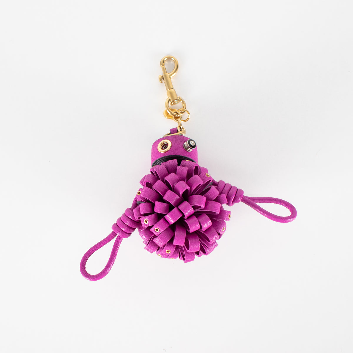 Anya Hindmarch Charm Character Purple Bramble Round Robot  Keyring