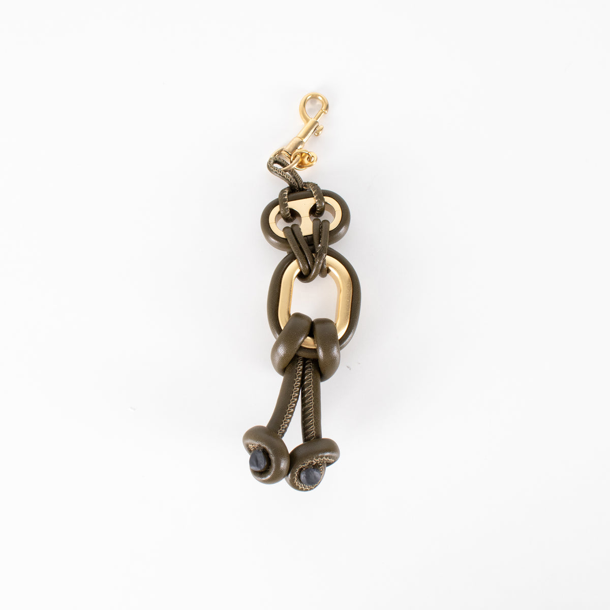 Anya Hindmarch Charm Character Bonsai Khaki Leather Keyring