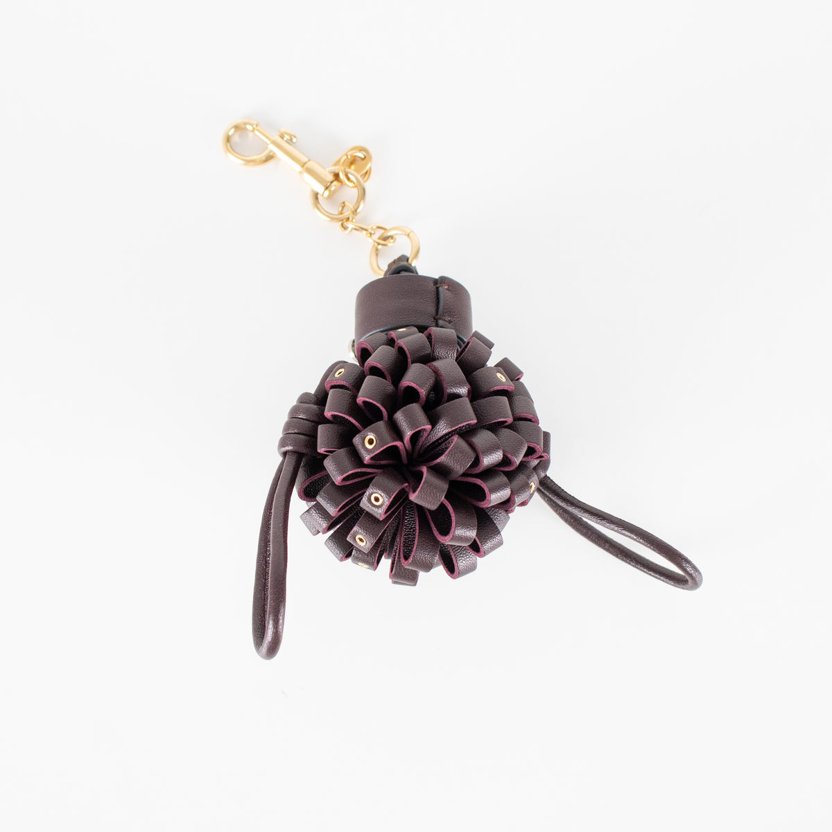 Anya Hindmarch Charm Character Burgundy Round Robot Keyring