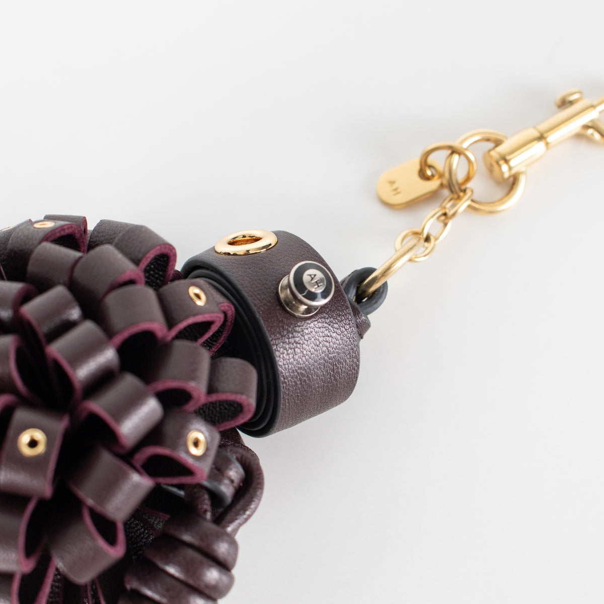Anya Hindmarch Charm Character Burgundy Round Robot Keyring