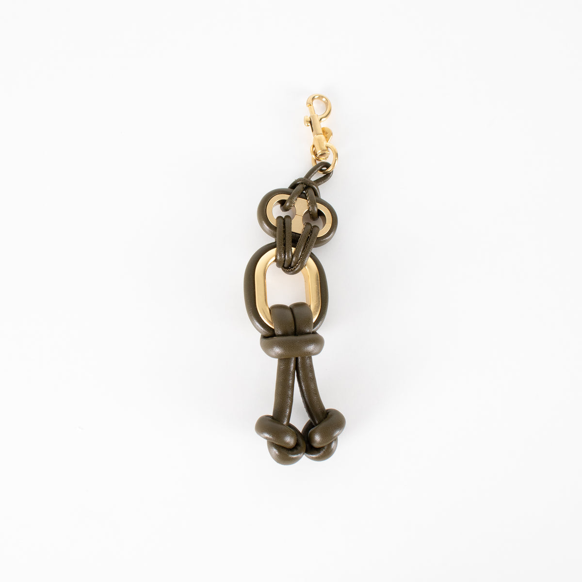 Anya Hindmarch Charm Character Bonsai Khaki Leather Keyring