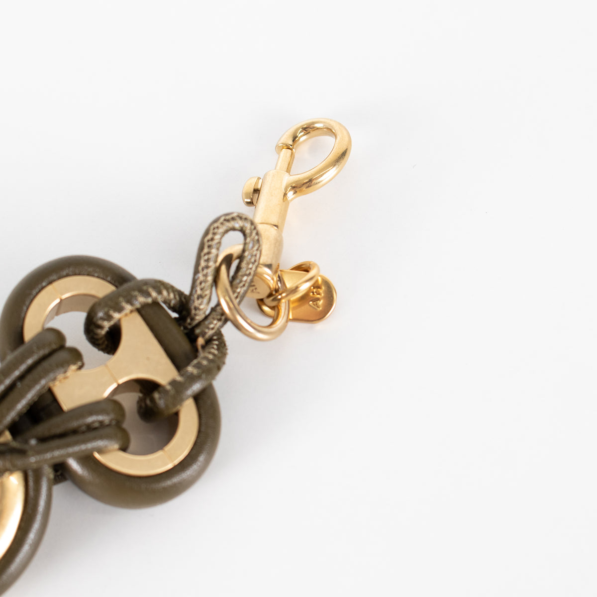 Anya Hindmarch Charm Character Bonsai Khaki Leather Keyring