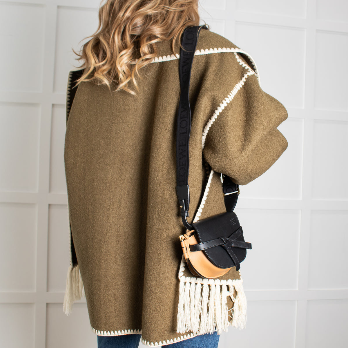 Loewe Tan Black Dual Leather Gate Mini Cross-Body Bag