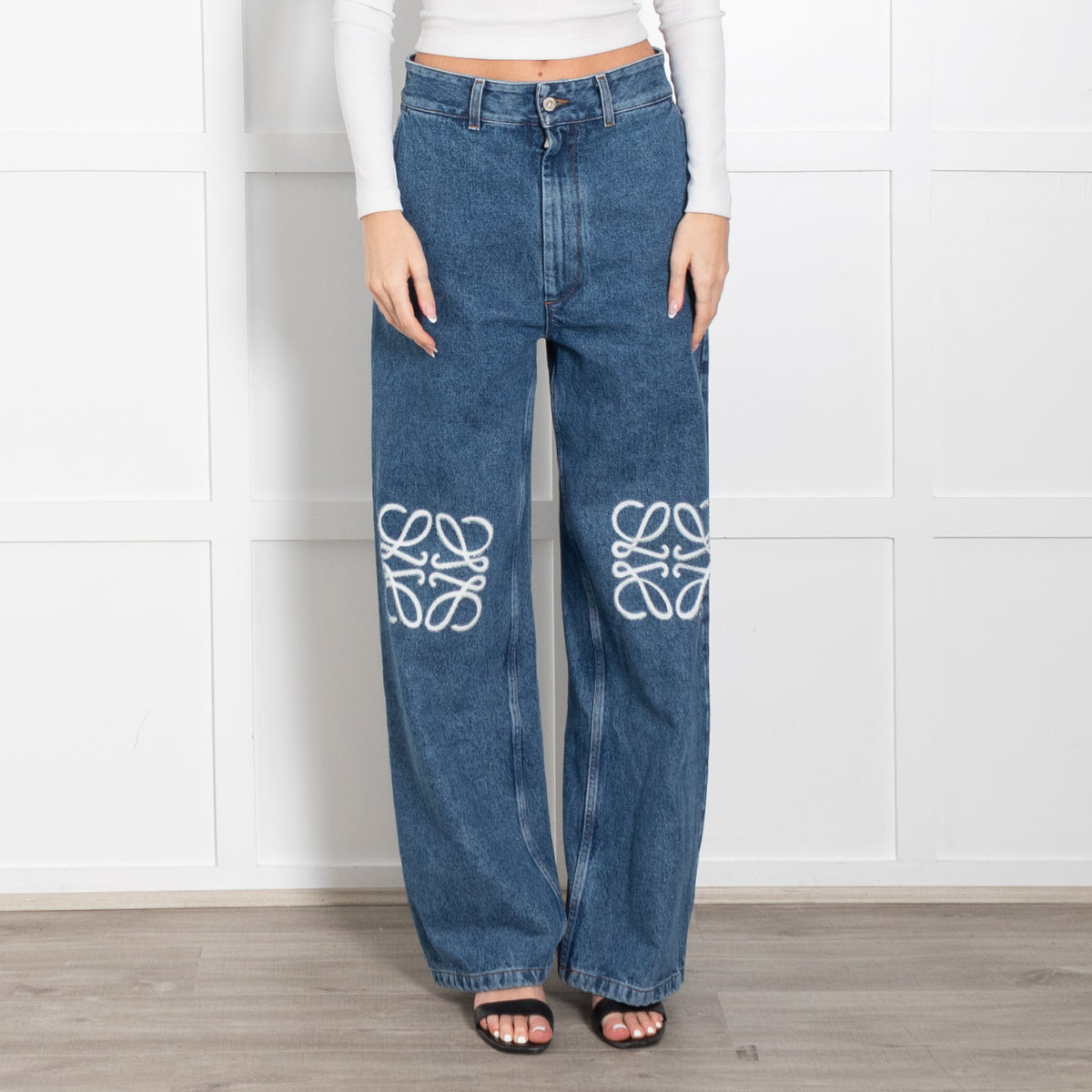 Loewe Anagram Blue Denim Baggy Jeans