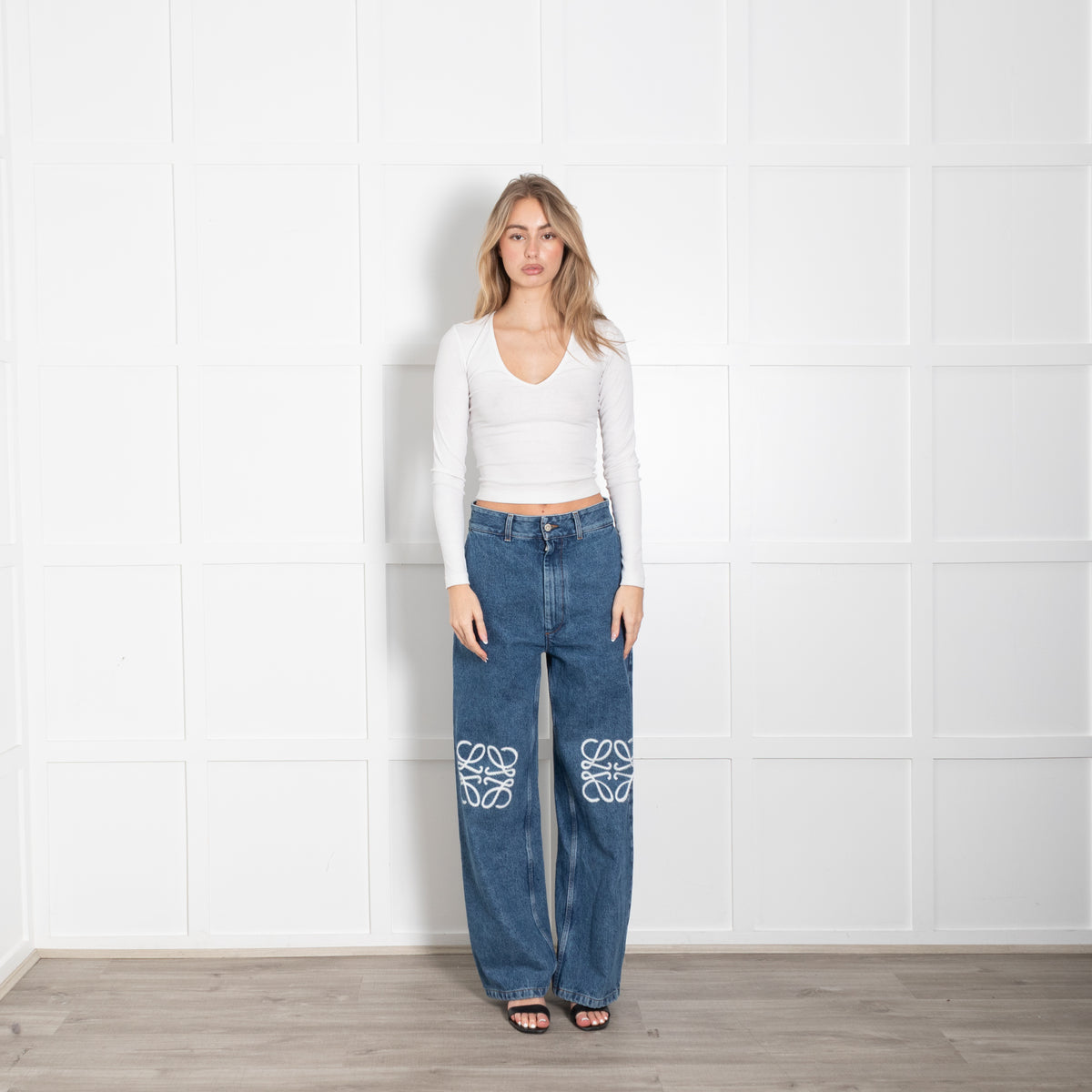Loewe Anagram Blue Denim Baggy Jeans