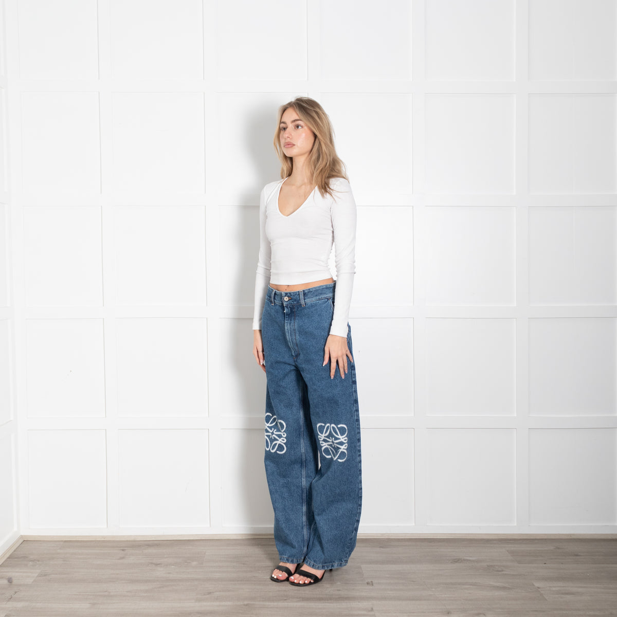 Loewe Anagram Blue Denim Baggy Jeans