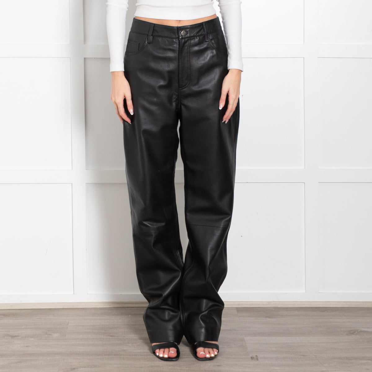 NetWork Black Leather Trousers