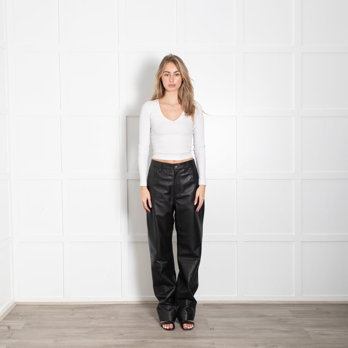 NetWork Black Leather Trousers