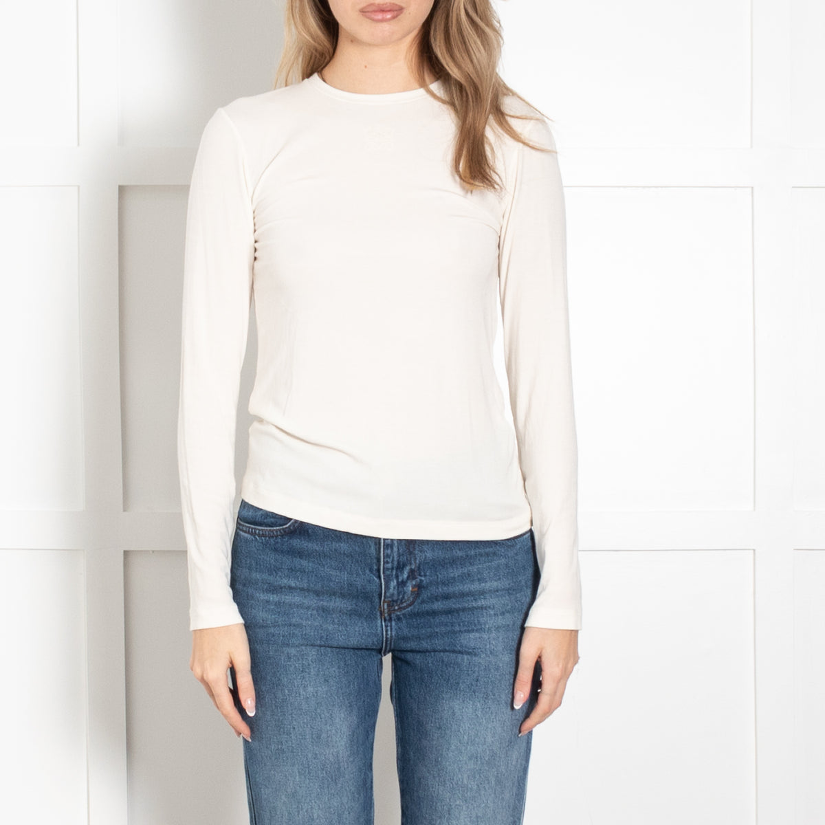 Loewe Cream Anagram Long Sleeve Top