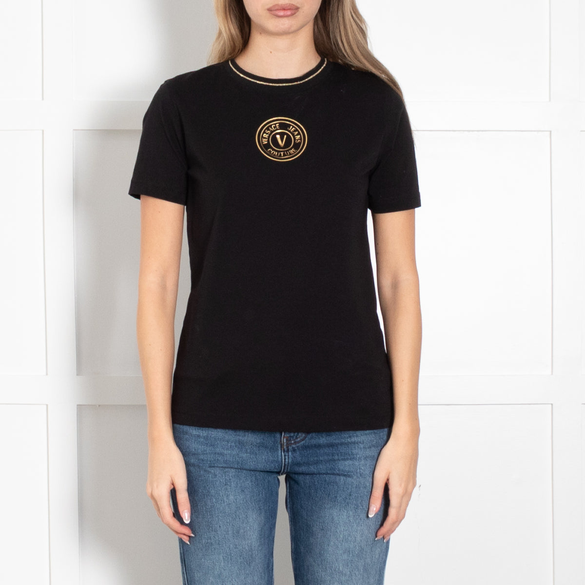 Versace Jeans Black Couture V Emblem T Shirt