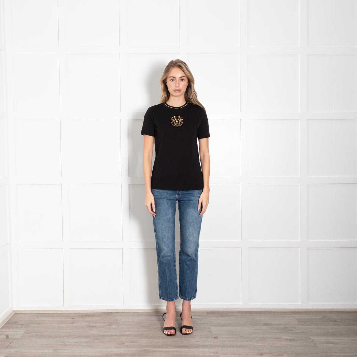 Versace Jeans Black Couture V Emblem T Shirt