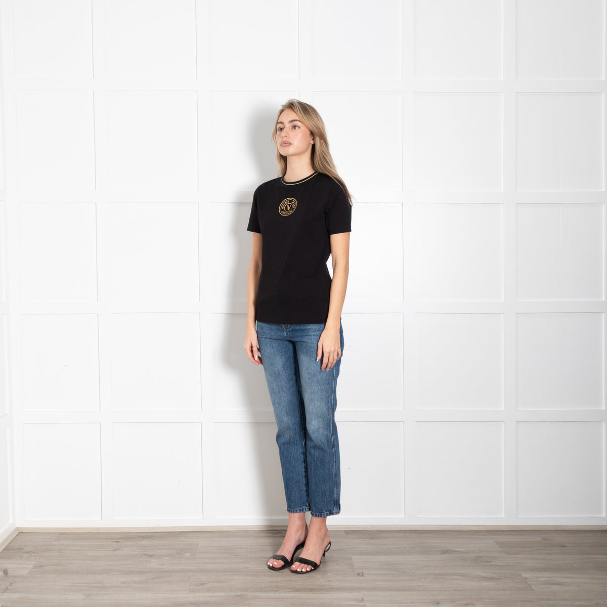 Versace Jeans Black Couture V Emblem T Shirt