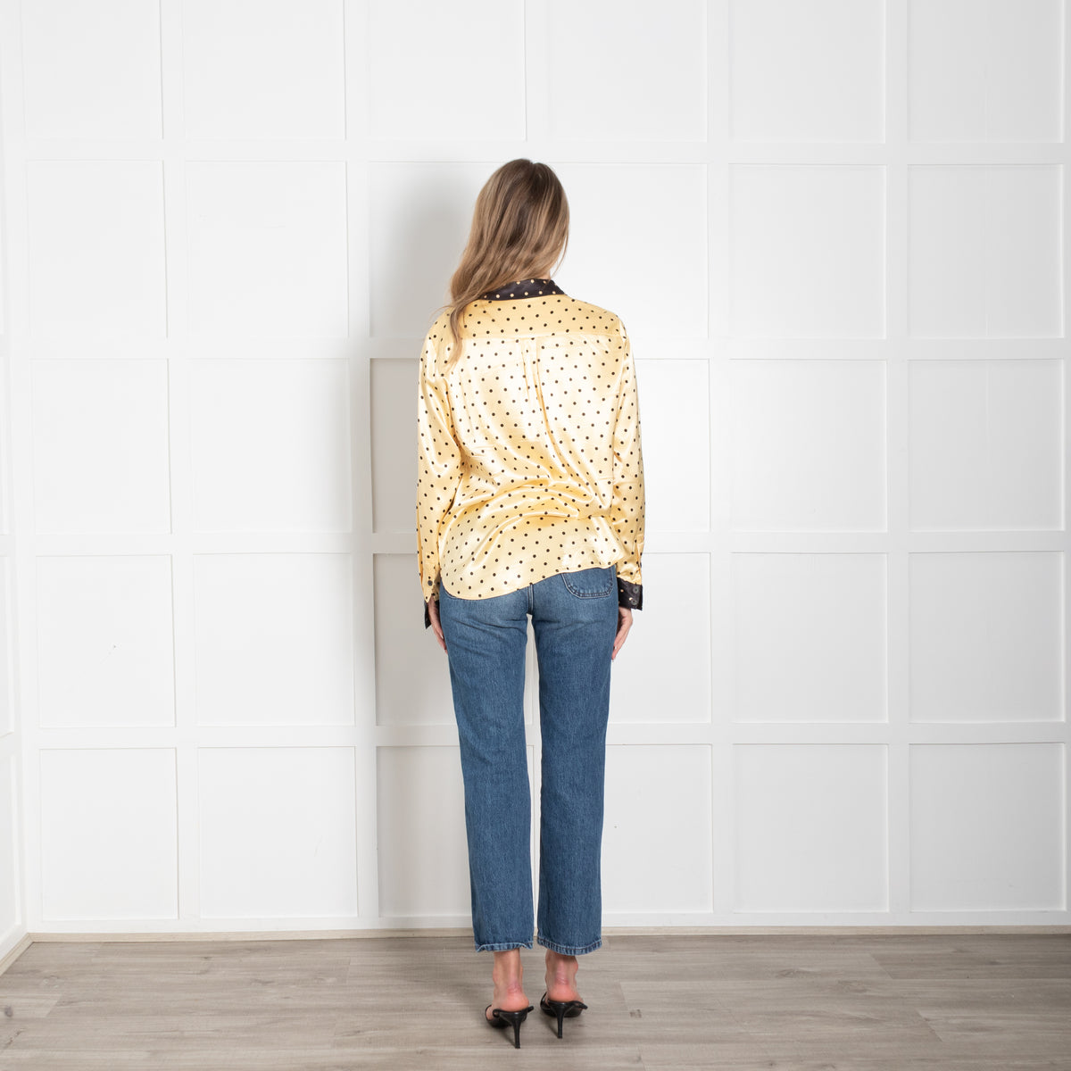 Stine Goya Maxwell Yellow And Black Polka Dot Shirt