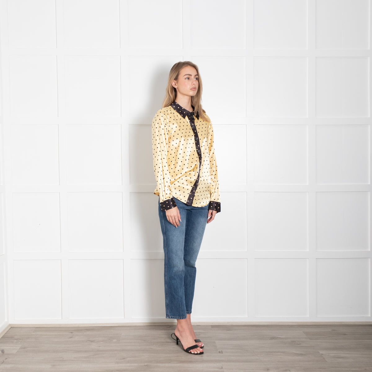 Stine Goya Maxwell Yellow And Black Polka Dot Shirt