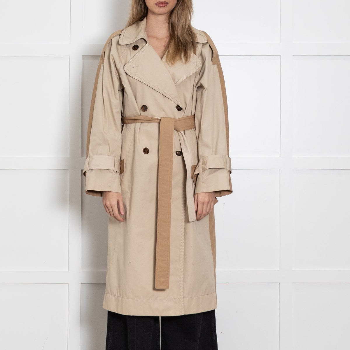 Acne Studios Beige Two Tone Trench Coat