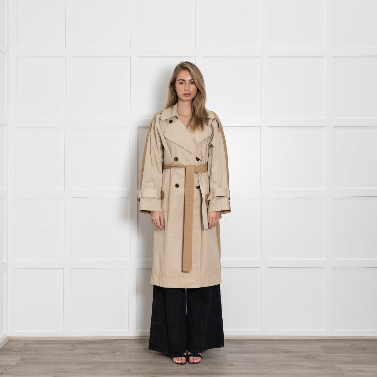 Acne Studios Beige Two Tone Trench Coat