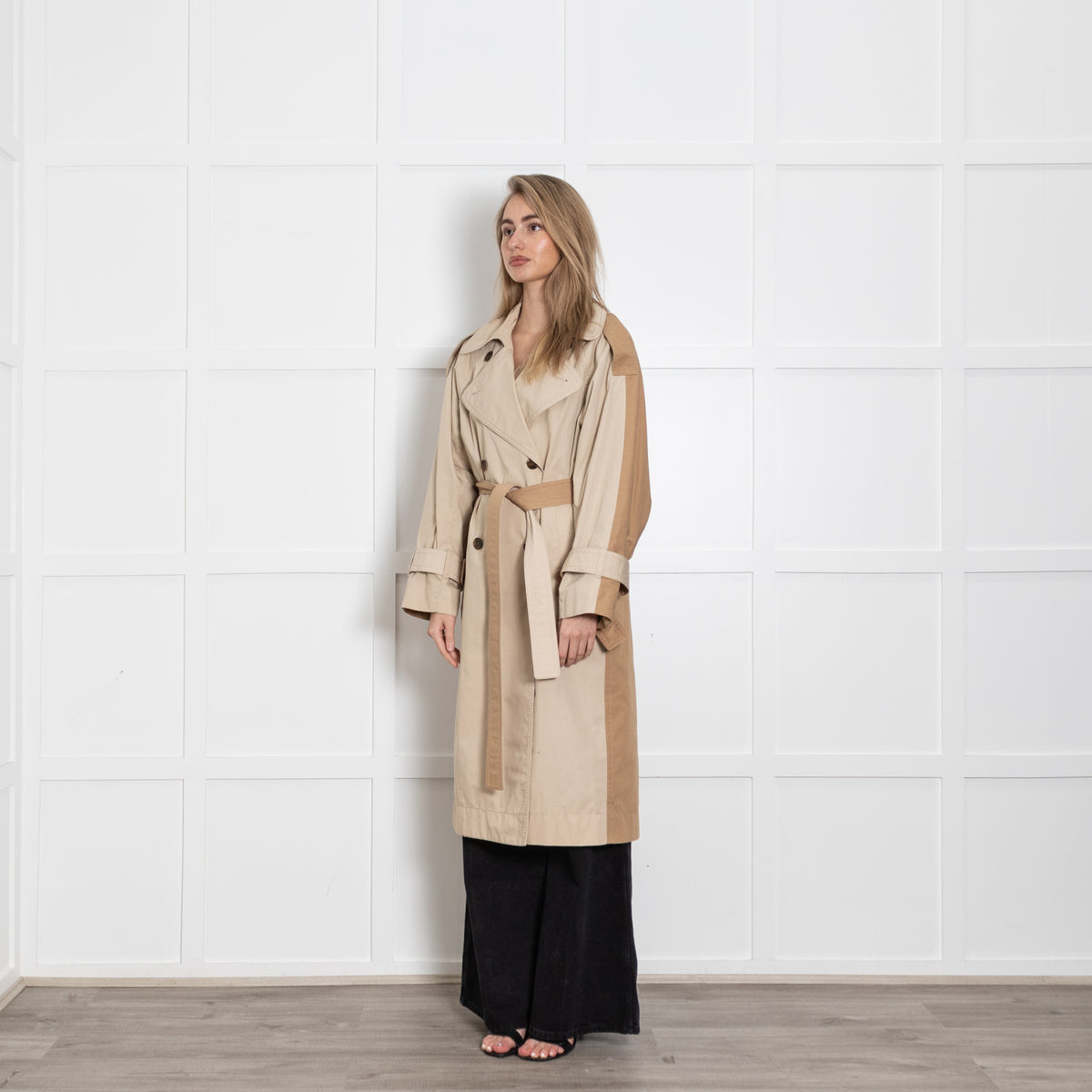 Acne Studios Beige Two Tone Trench Coat