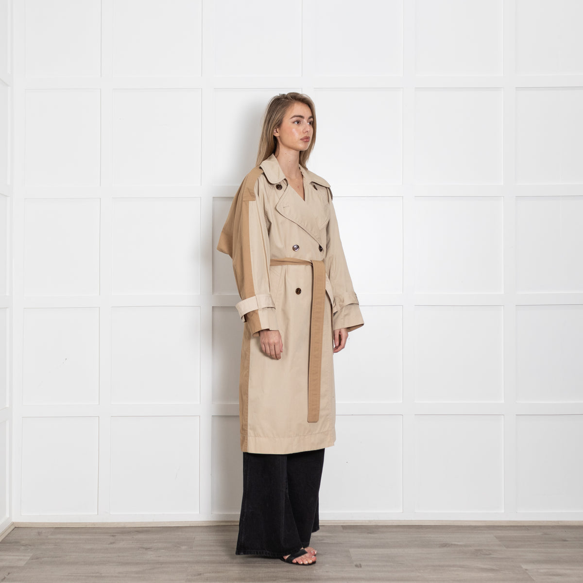 Acne Studios Beige Two Tone Trench Coat