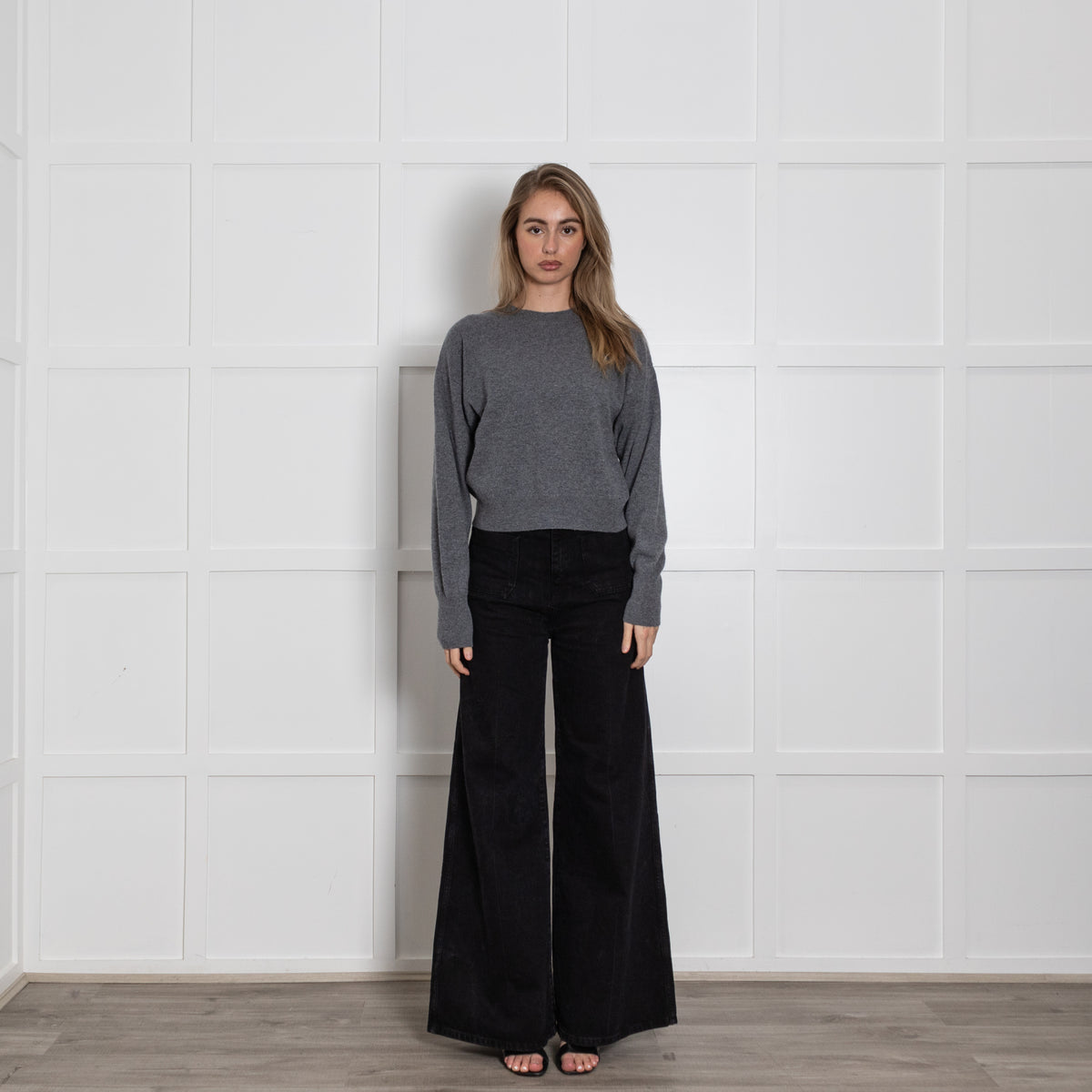 Le Kasha Short Grey Cashmere Jumper