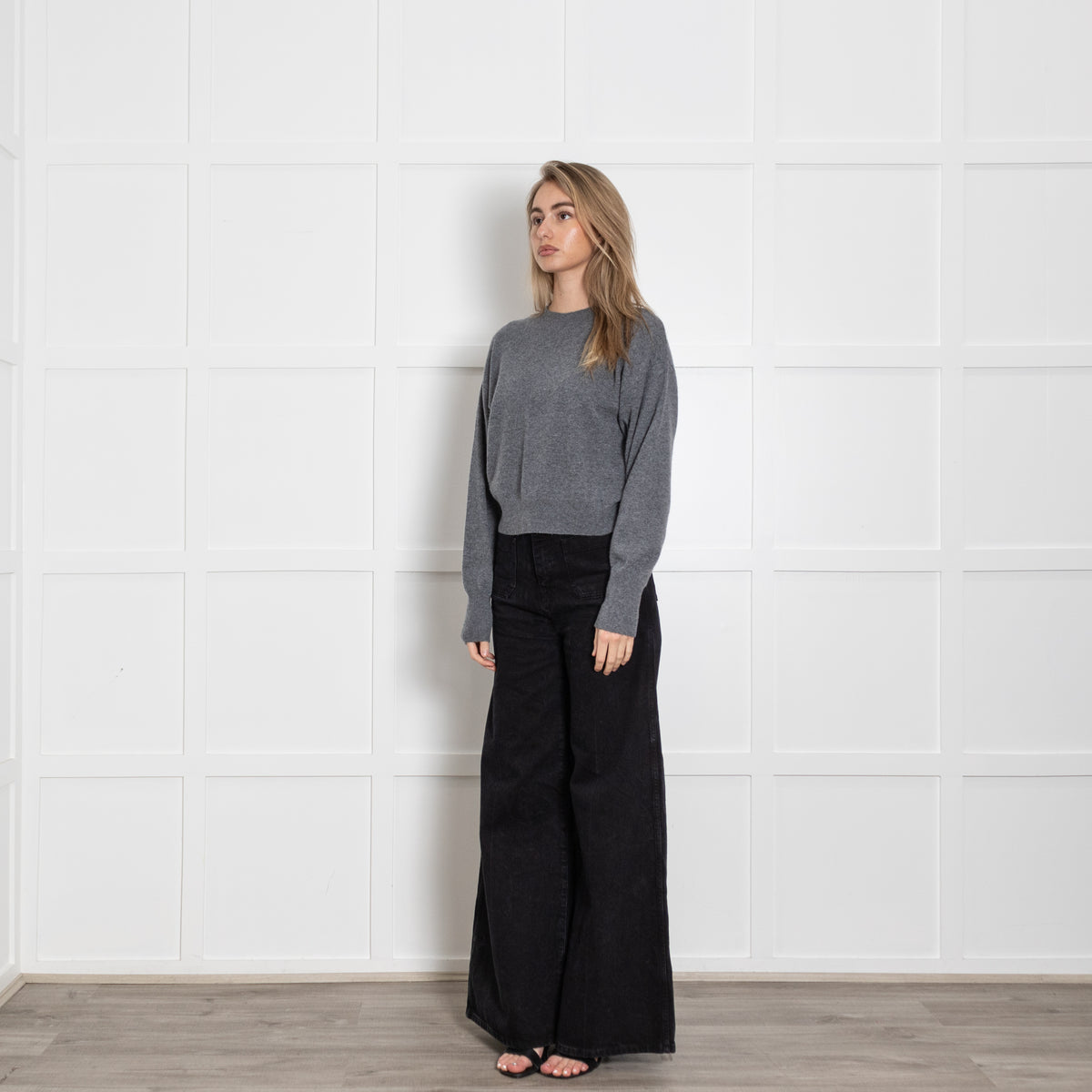 Le Kasha Short Grey Cashmere Jumper