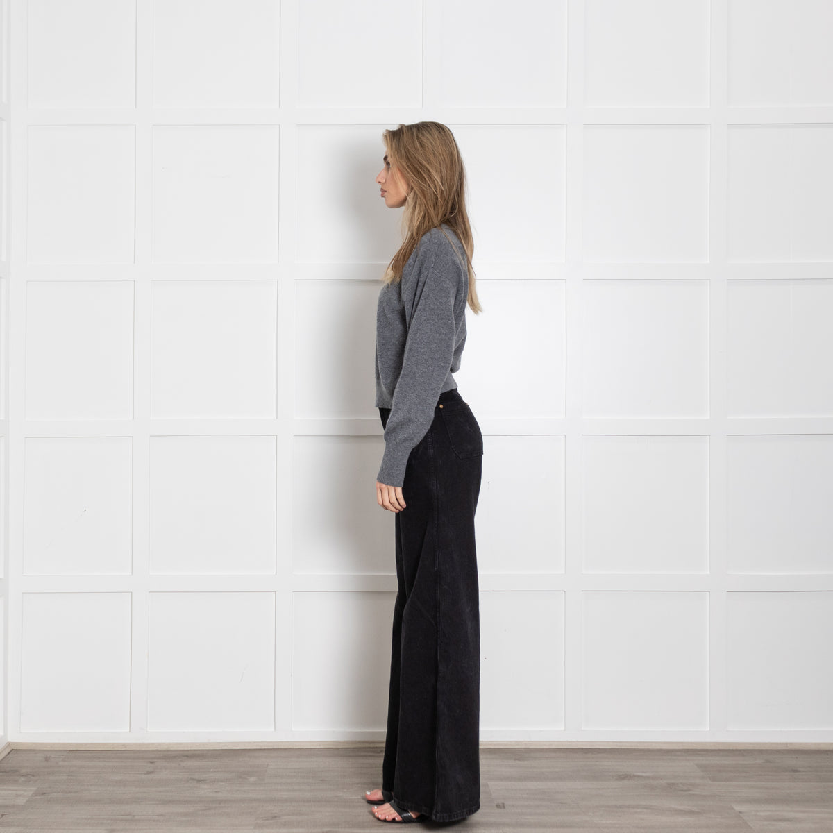Le Kasha Short Grey Cashmere Jumper