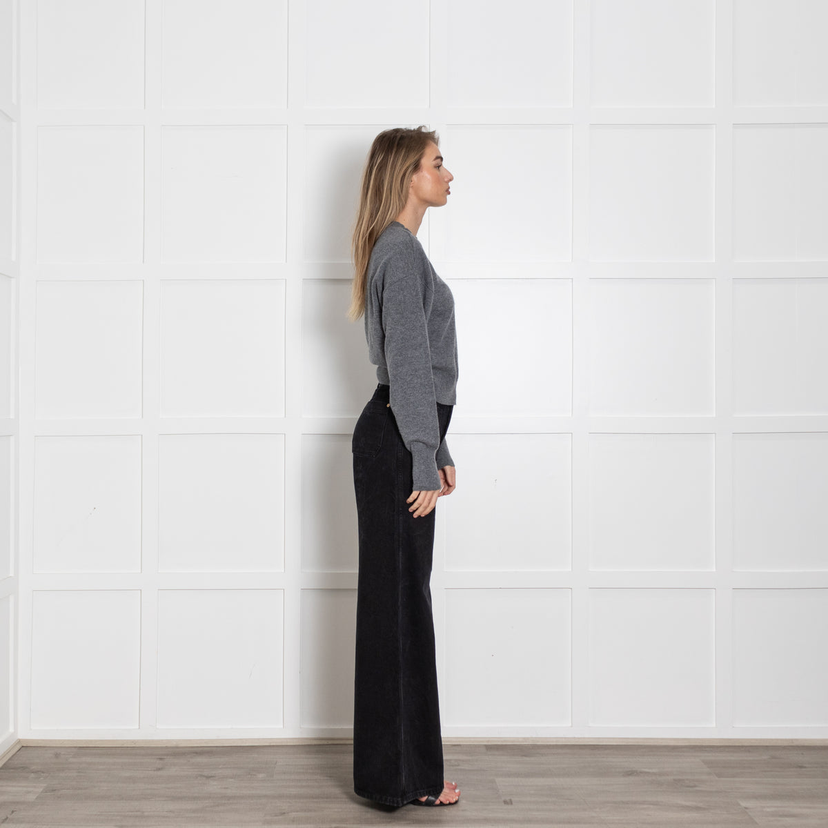 Le Kasha Short Grey Cashmere Jumper