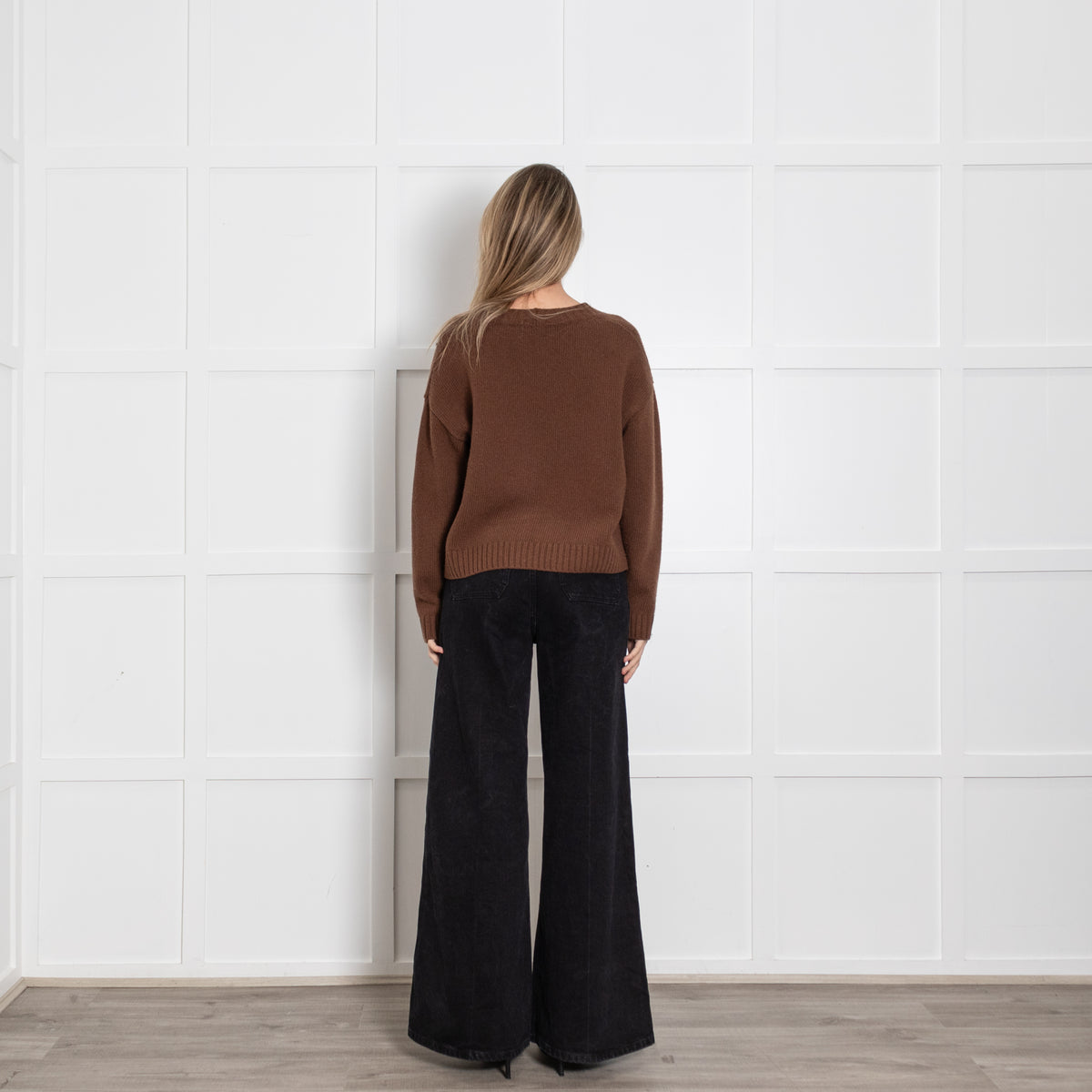 Weekend Maxmara Brown V Neck Cashmere Cardigan