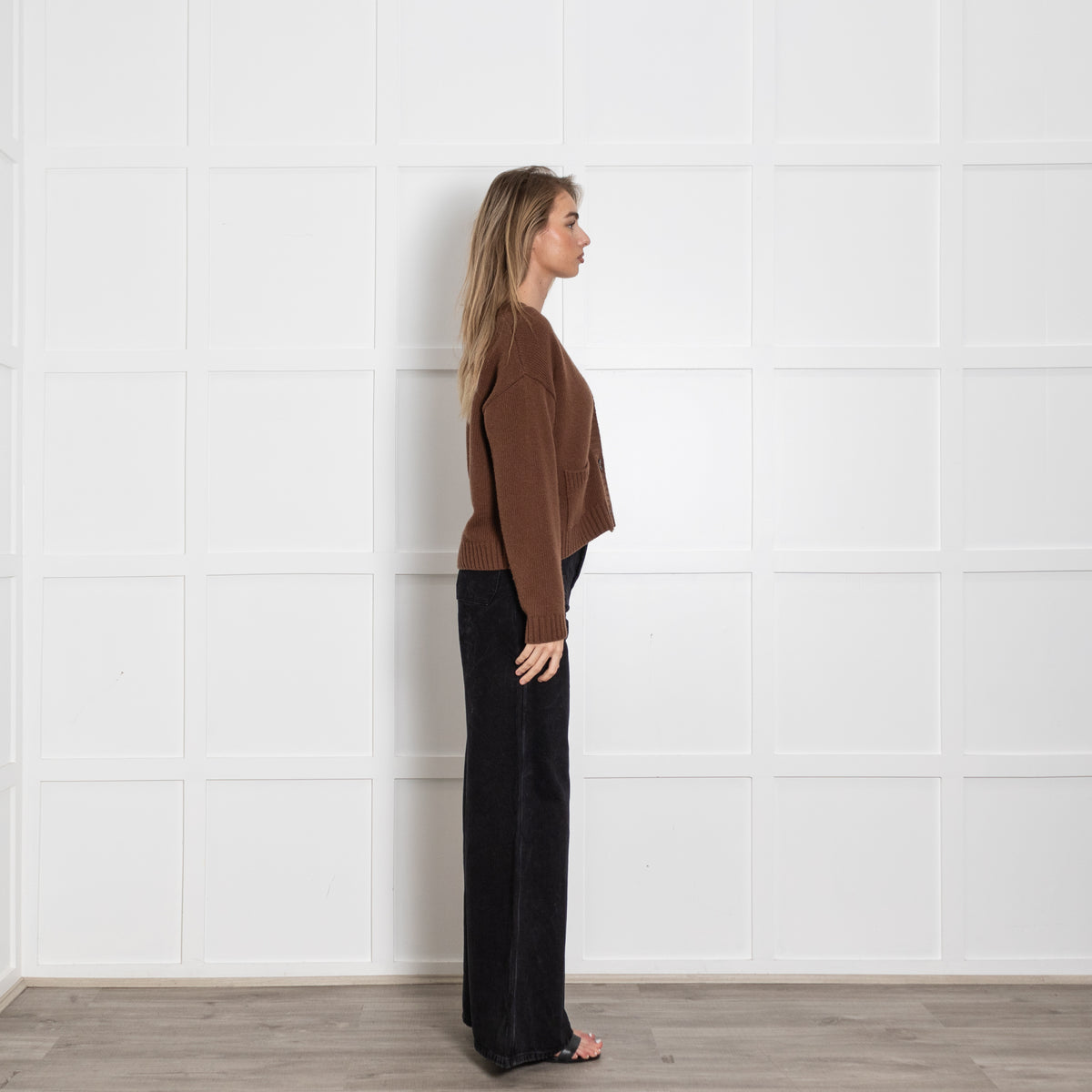 Weekend Maxmara Brown V Neck Cashmere Cardigan