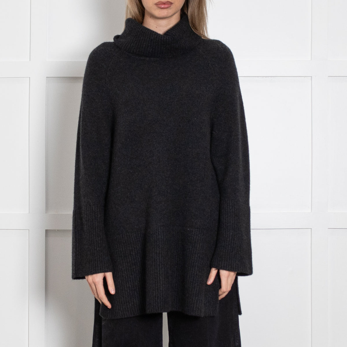 FTC Charcoal Grey Cashmere Rollneck jumper