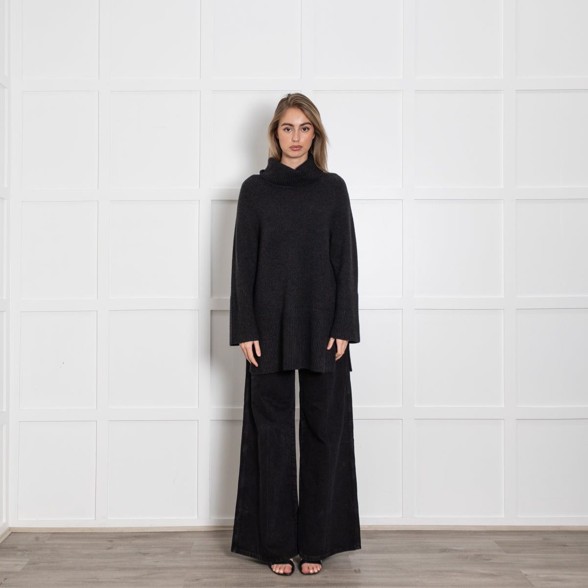 FTC Charcoal Grey Cashmere Rollneck jumper