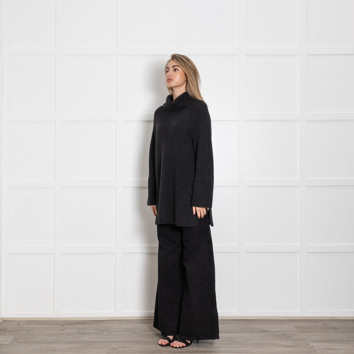 FTC Charcoal Grey Cashmere Rollneck jumper