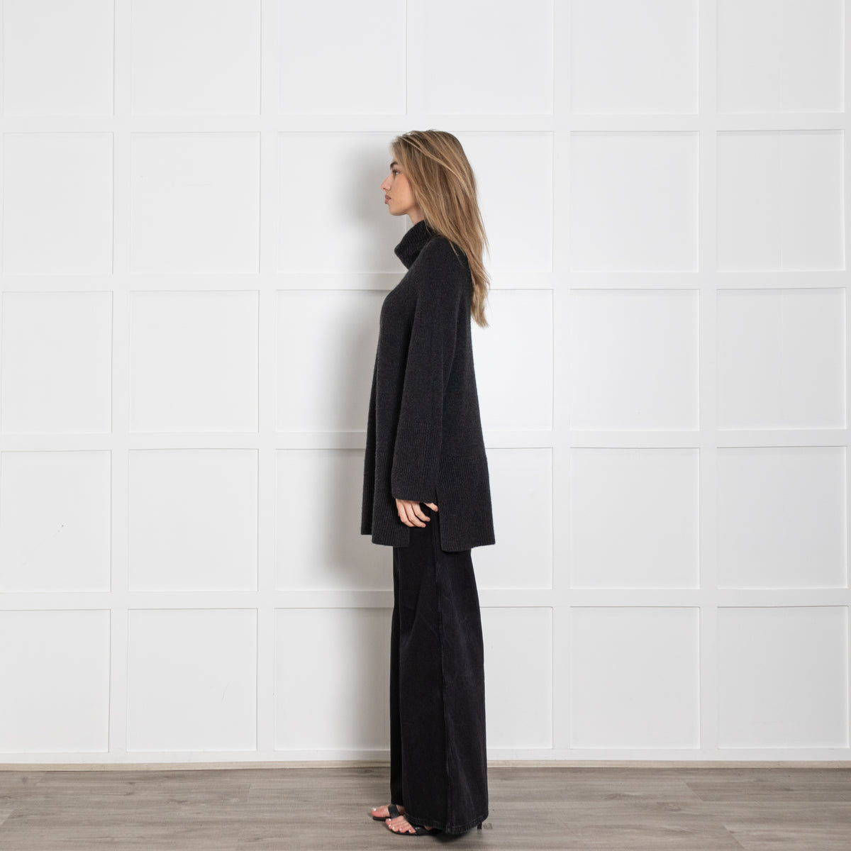 FTC Charcoal Grey Cashmere Rollneck jumper