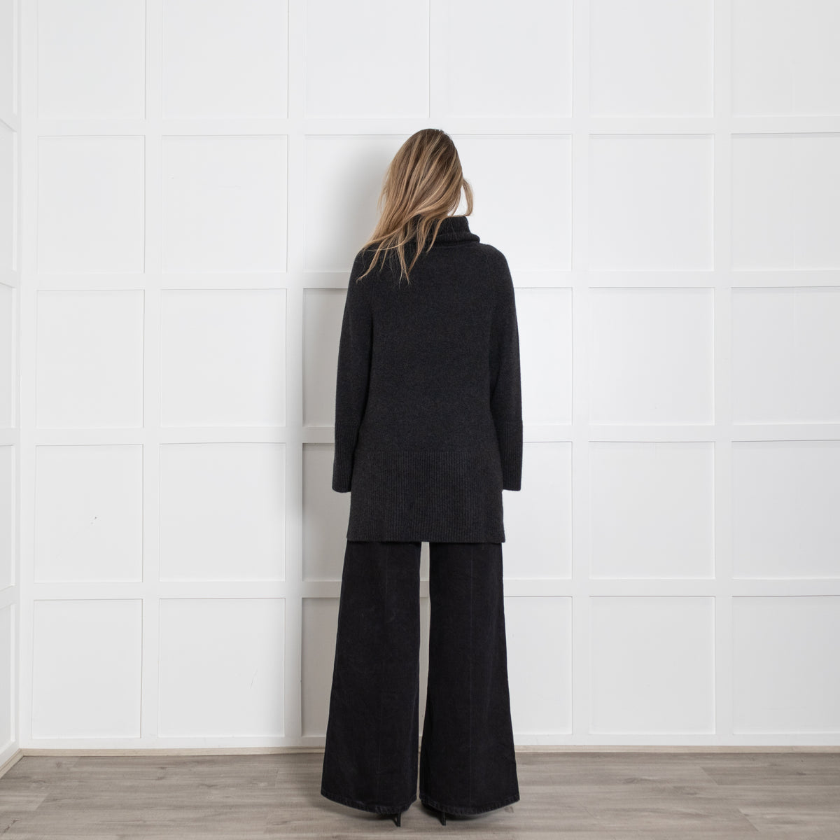 FTC Charcoal Grey Cashmere Rollneck jumper