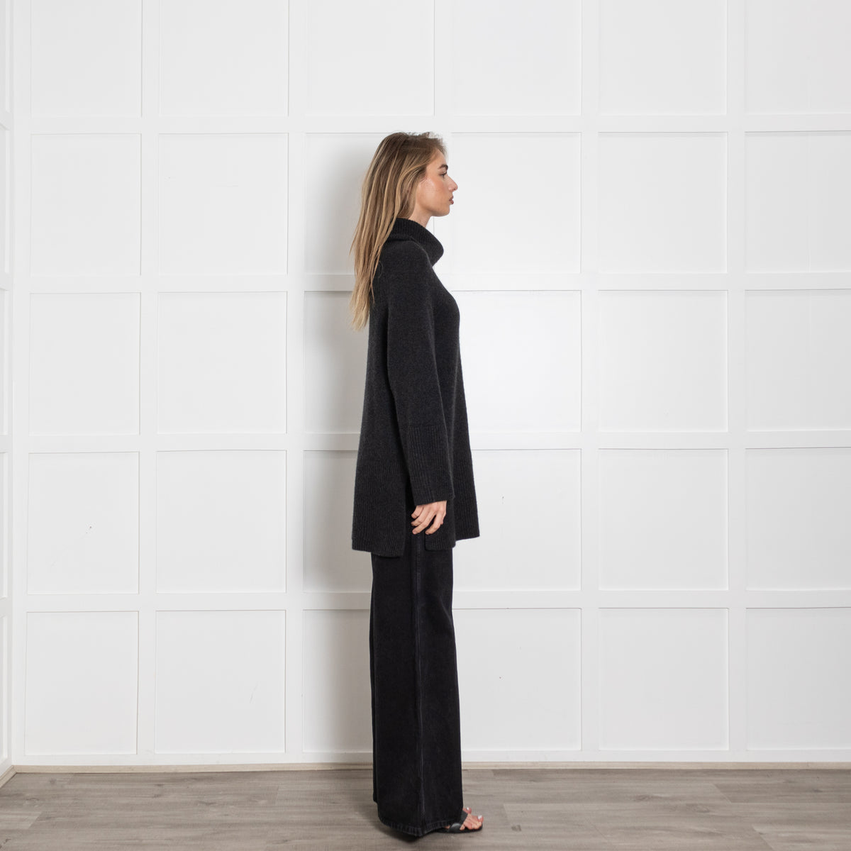 FTC Charcoal Grey Cashmere Rollneck jumper