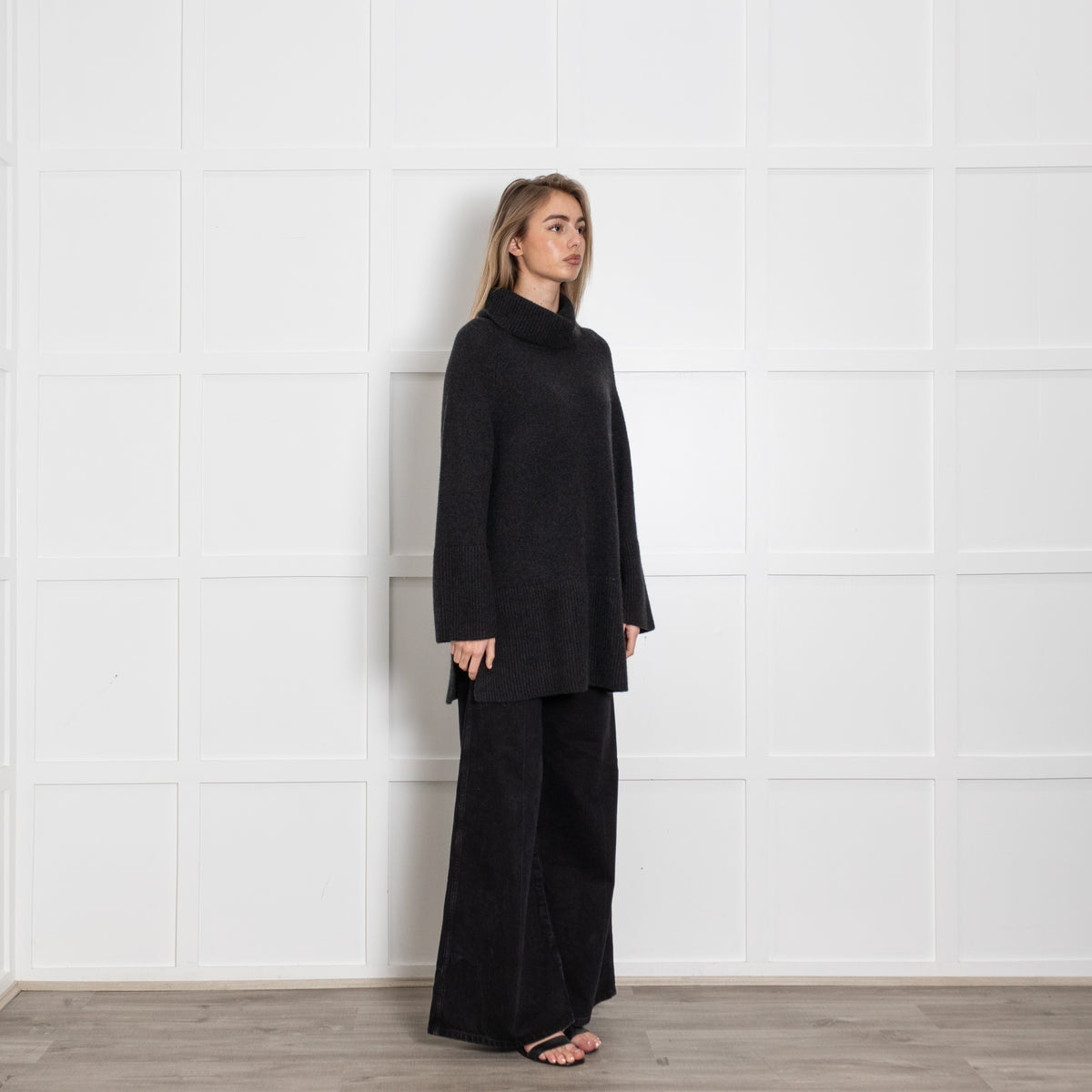 FTC Charcoal Grey Cashmere Rollneck jumper