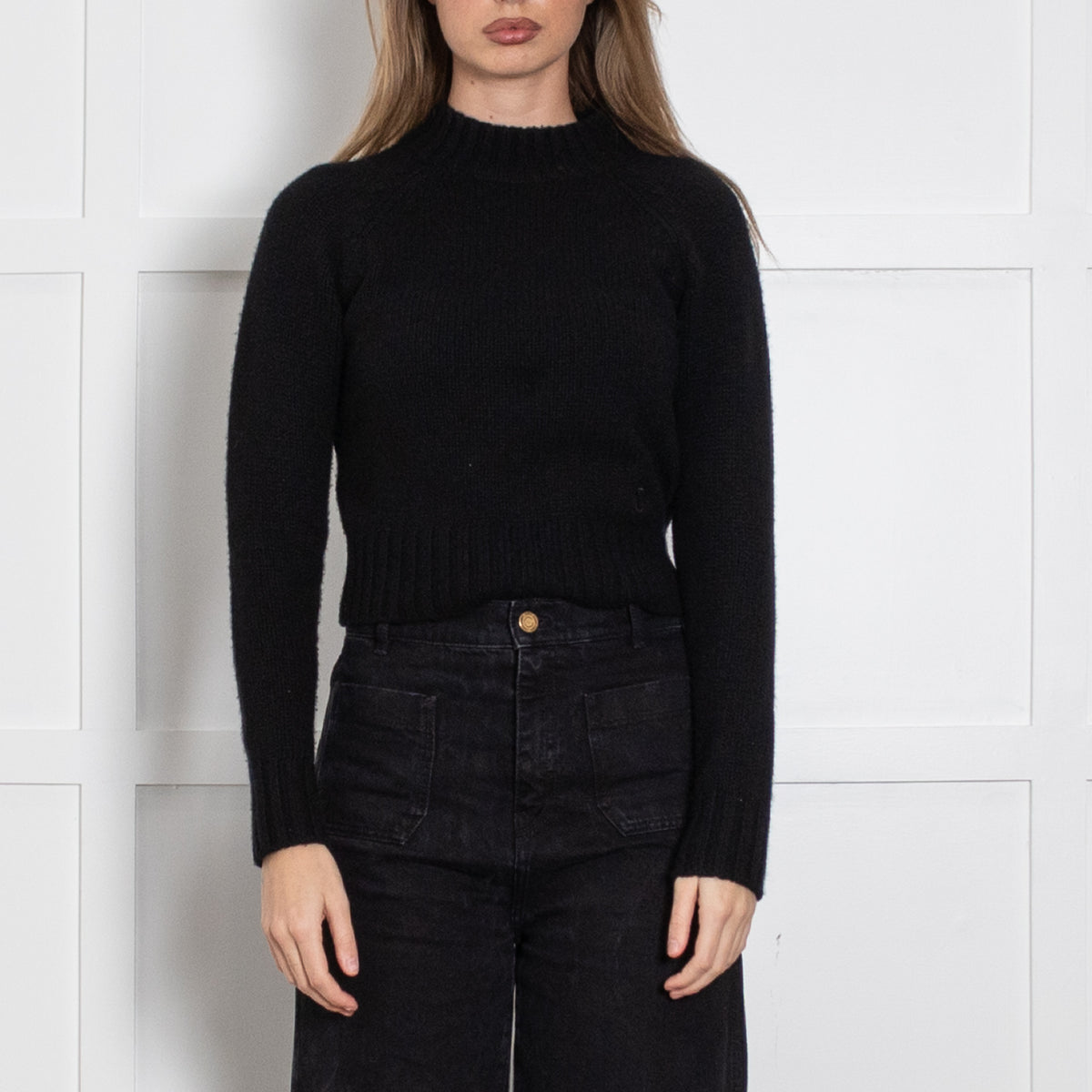 Vince Black Cashmere Short Jumper